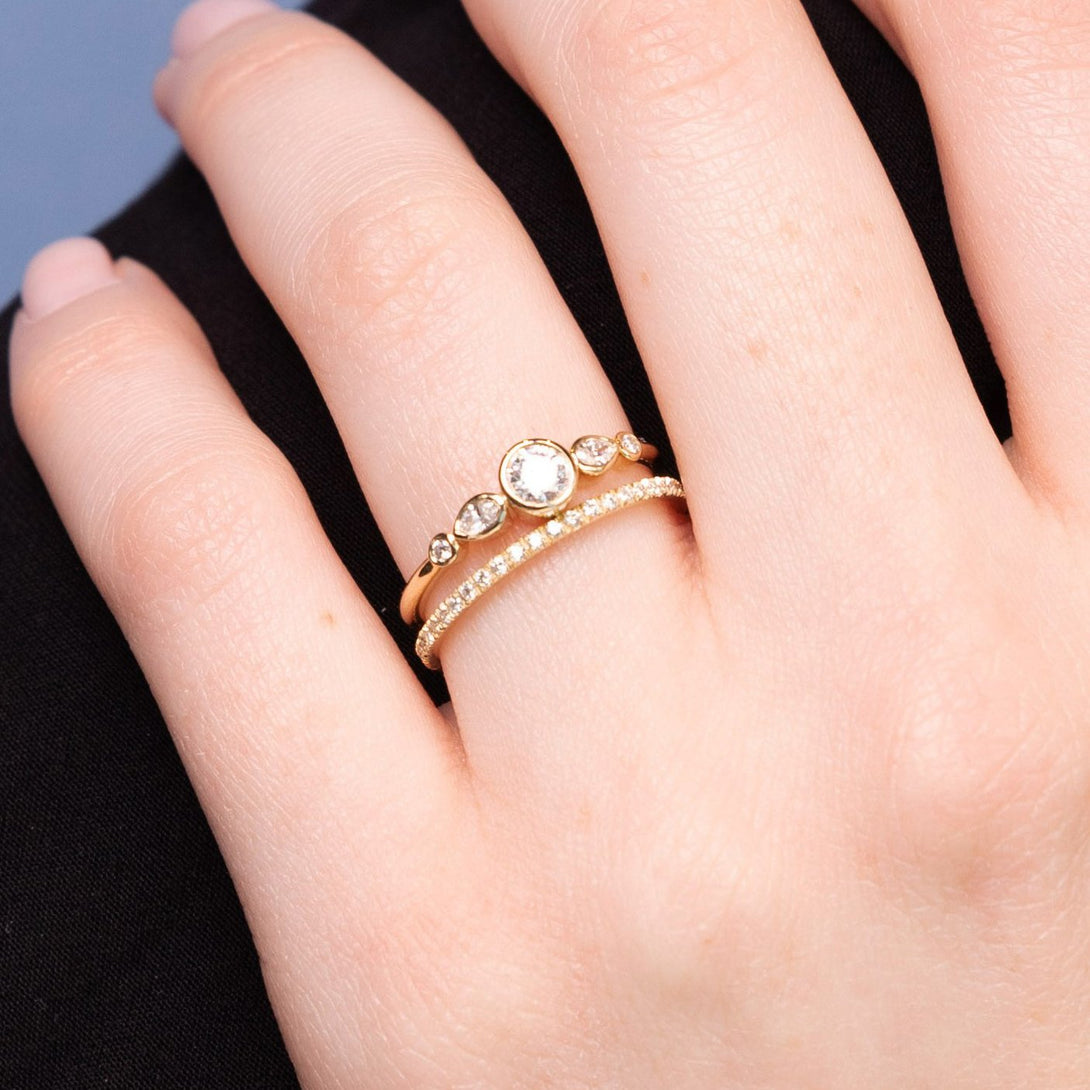 Bezel Symmetrical Aquamarine Ring - Ivy No. 414